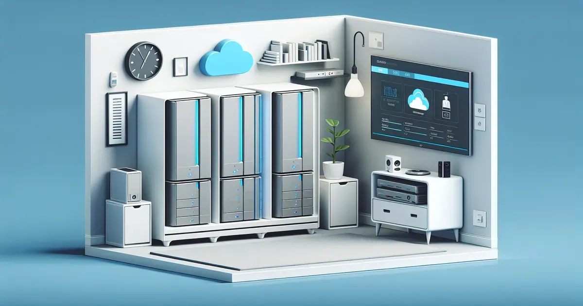 Sistema di accumulo all-in-one installato in ambiente domestico con pannello di monitoraggio