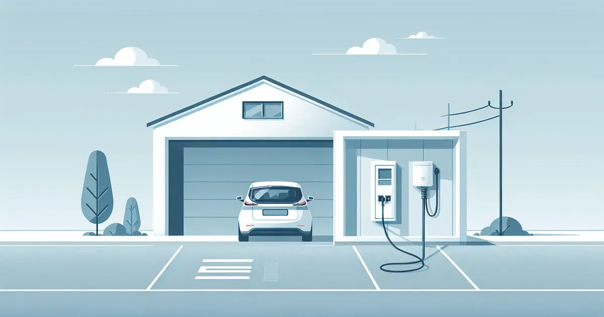 Wallbox domestica installata in un garage per la ricarica di un'auto elettrica