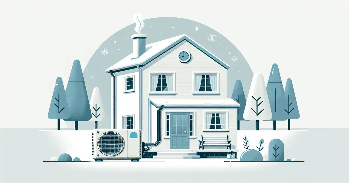 Abitazione riscaldata con pompa di calore durante la stagione invernale