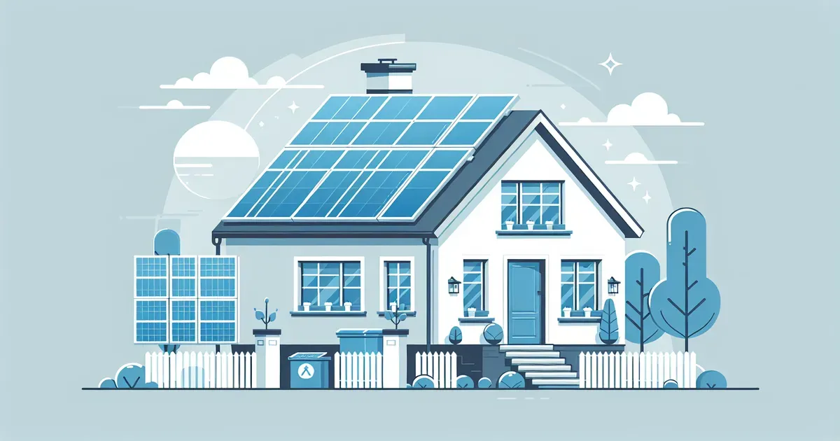 Casa con pannelli fotovoltaici e simbolo di protezione economica contro i rincari energetici