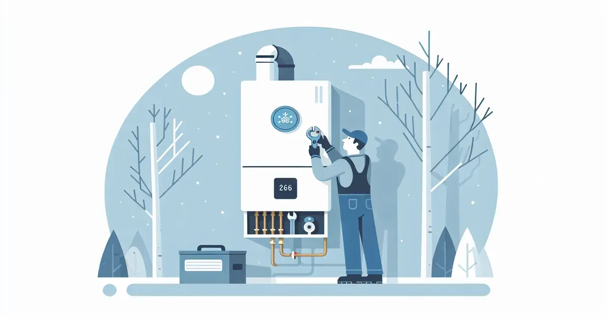 Tecnico che esegue la manutenzione di una caldaia domestica prima dell'inverno